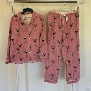 PJ Salvage Espresso Martini Print Pink Pajama Set